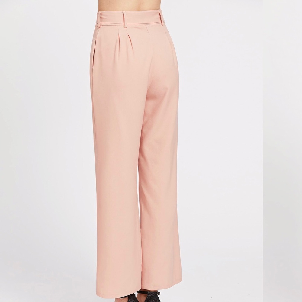Self Tie Waist Wide Leg Pants - Picture 3 of 6